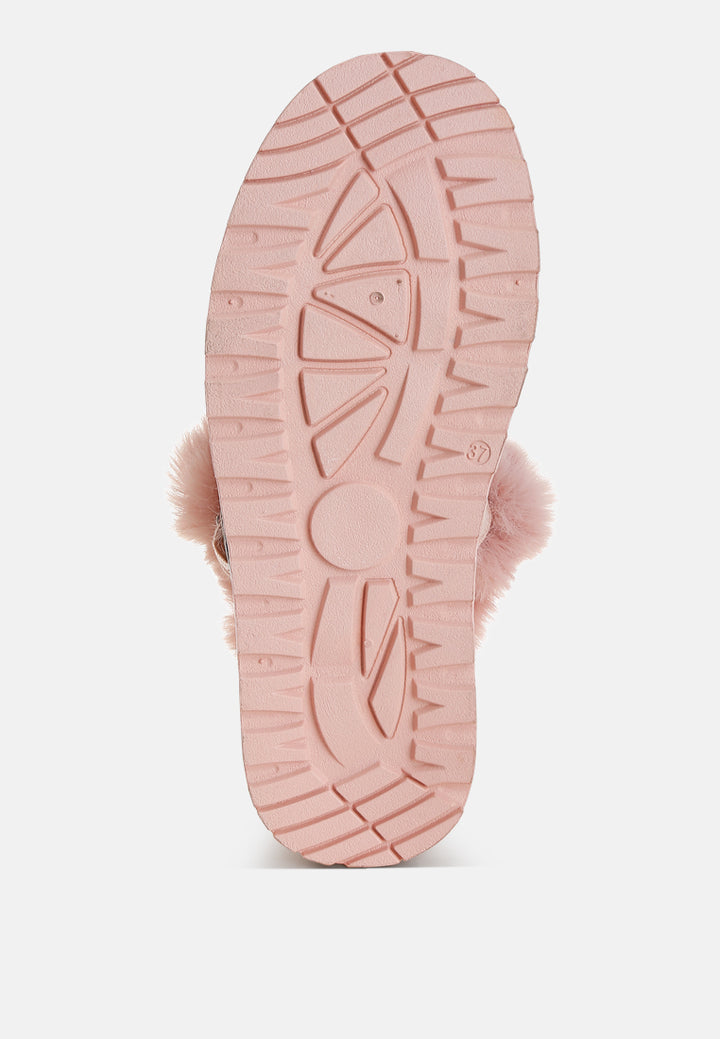 linka pin buckle detail snow boots#color_pink
