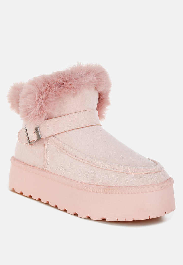 linka pin buckle detail snow boots#color_pink