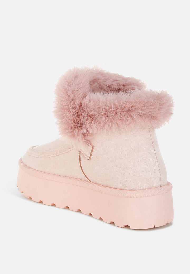 linka pin buckle detail snow boots#color_pink