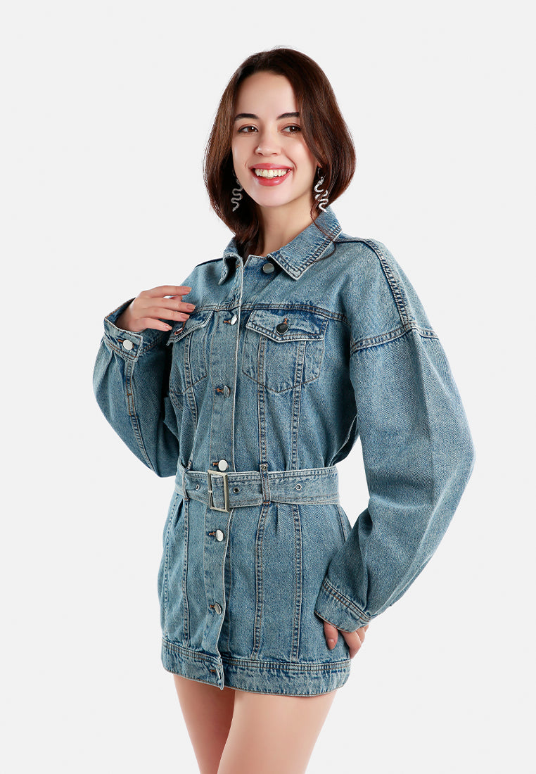 long belted denim jacket#color_light-blue