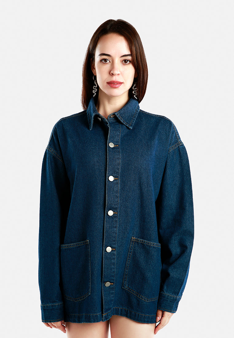 long denim jacket#color_dark-blue