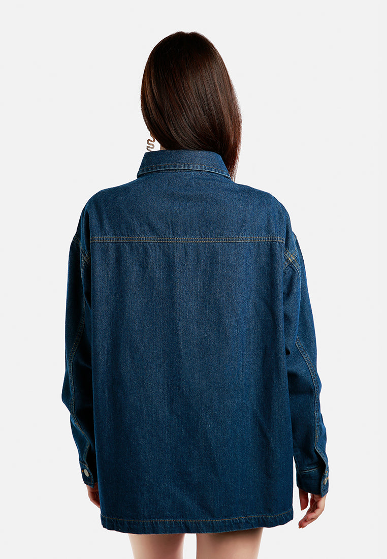 long denim jacket#color_dark-blue