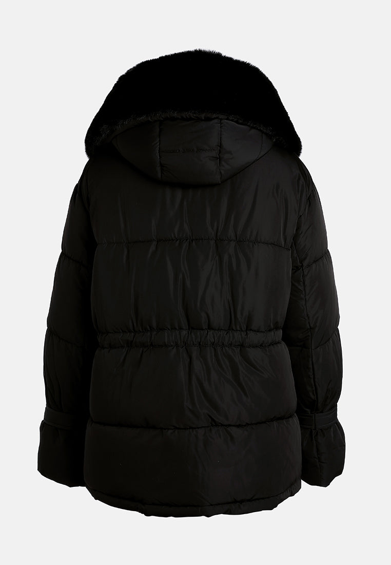long puffer jacket hoodie by ruw#color_black