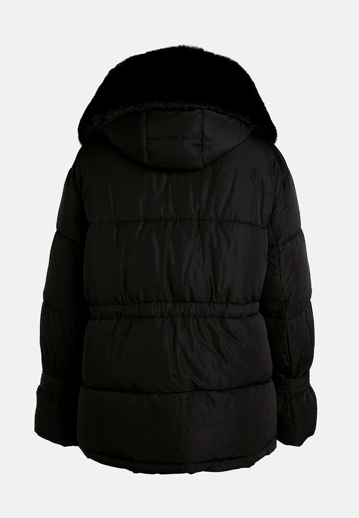 long puffer jacket hoodie by ruw#color_black