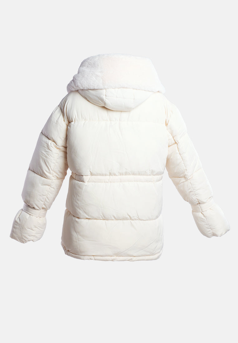 long puffer jacket hoodie by ruw#color_cream