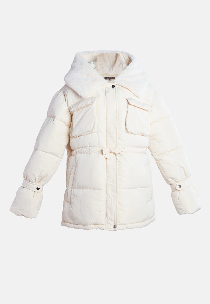 long puffer jacket hoodie by ruw#color_cream