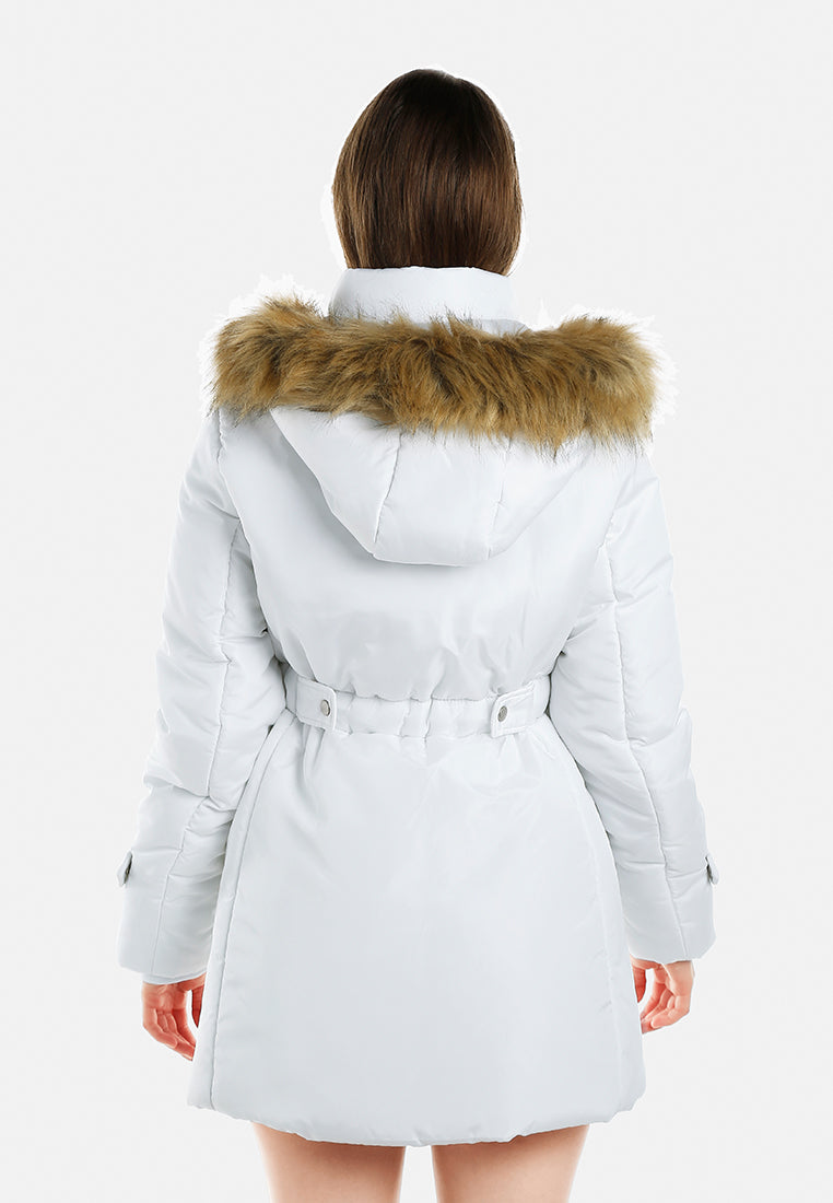 long puffer jacket hoodie#color_white