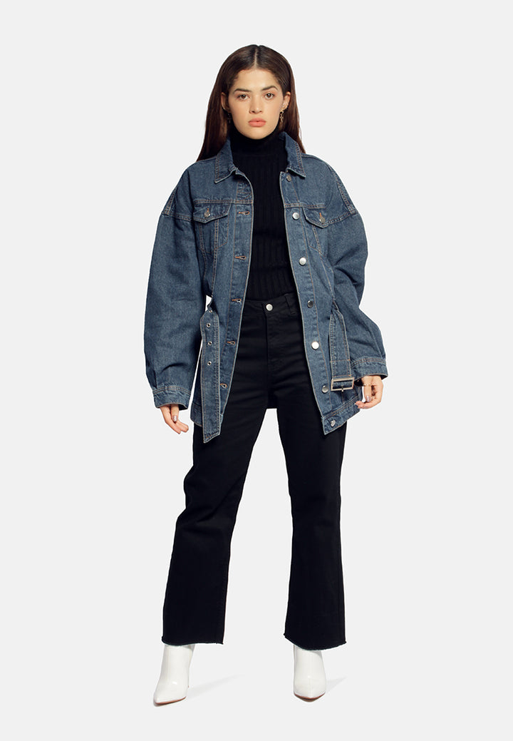 long belted denim jacket#color_mid-blue