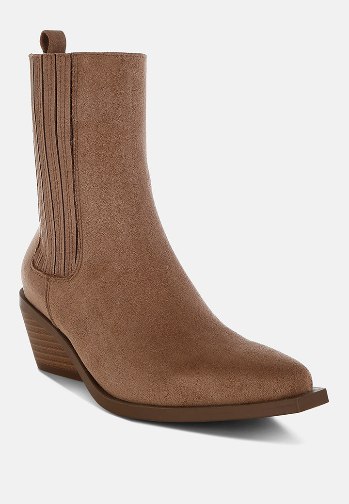 high ankle microfiber chelsea boots by ruw#color_beige