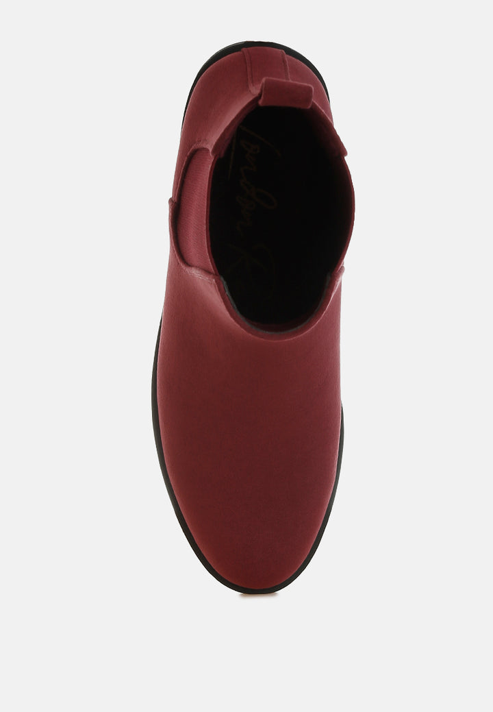 ayasa low block heel chelsea boots#color_burgundy
