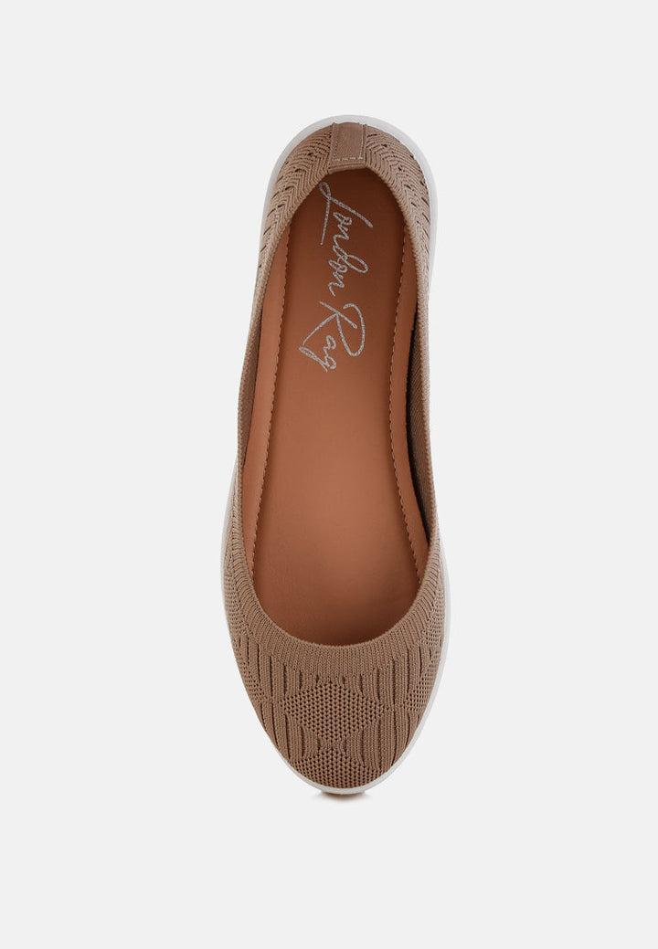 knitted flat ballet flats by ruw#color_taupe