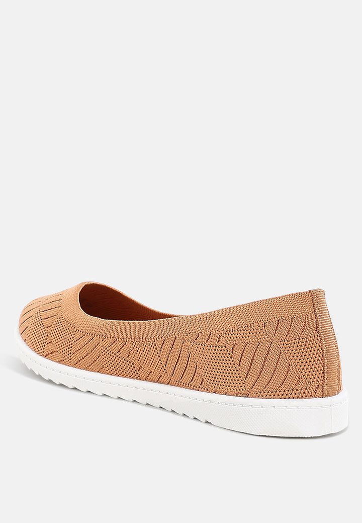 knitted flat ballet flats by ruw#color_tan
