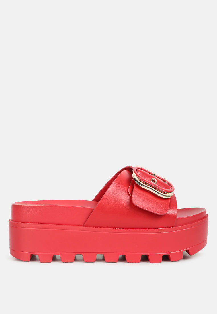 lug sole flatform sliders#color_red