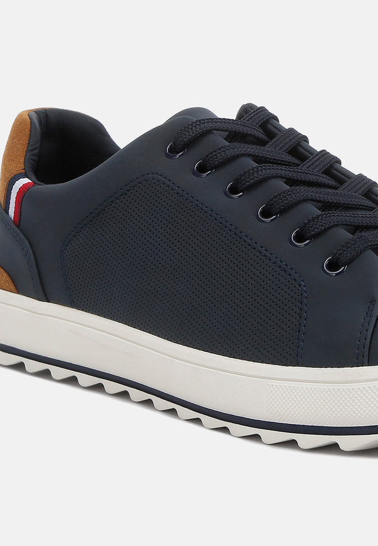 lug sole men's platform sneakers#color_navy