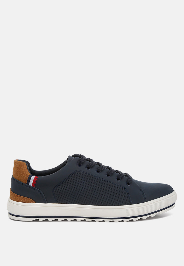 lug sole men's platform sneakers#color_navy