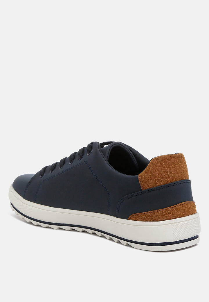 lug sole men's platform sneakers#color_navy