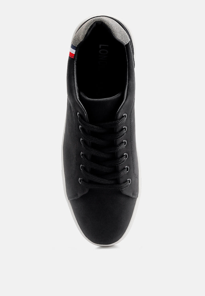 lug sole men's platform sneakers#color_black