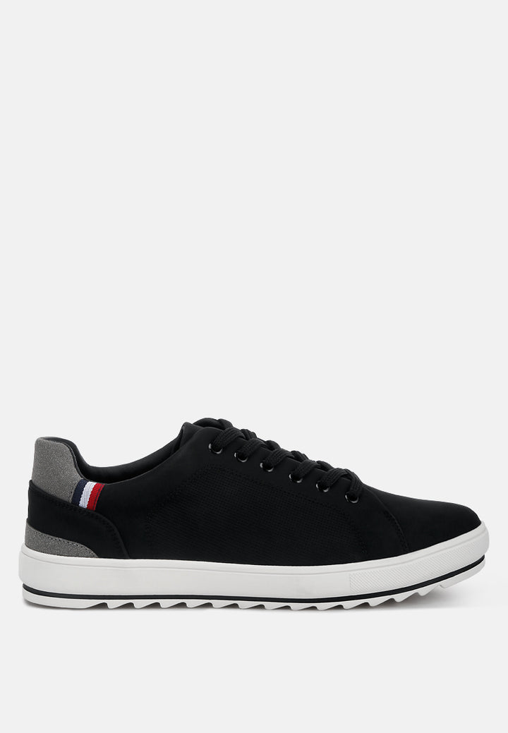 lug sole men's platform sneakers#color_black