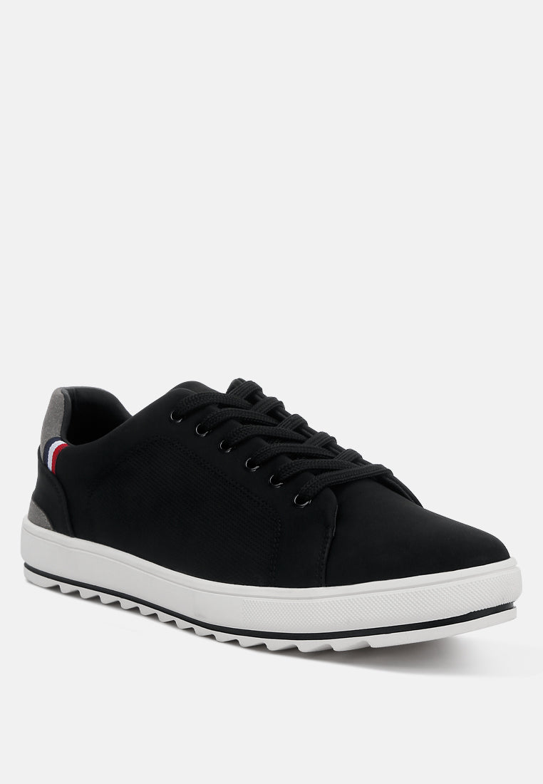 lug sole men's platform sneakers#color_black