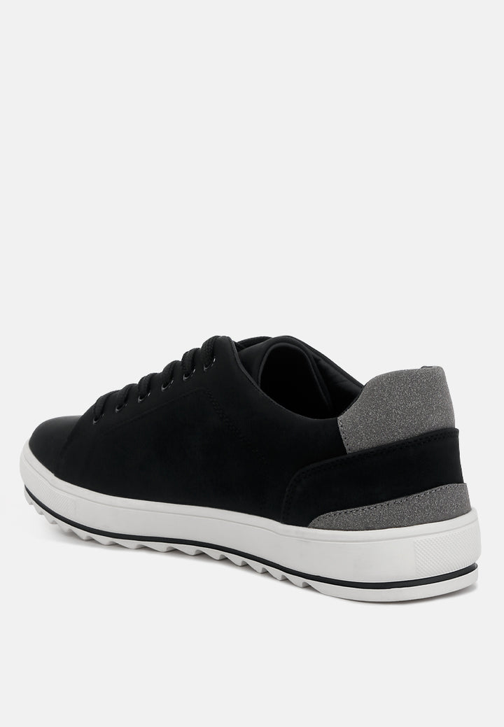 lug sole men's platform sneakers#color_black