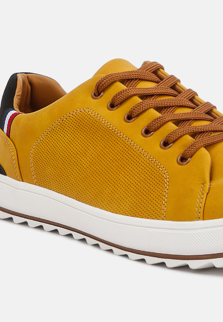 lug sole men's platform sneakers#color_tan