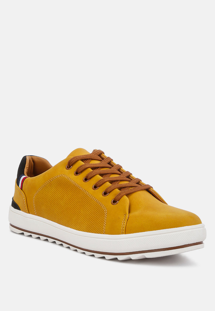 lug sole men's platform sneakers#color_tan