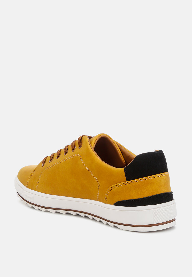 lug sole men's platform sneakers#color_tan