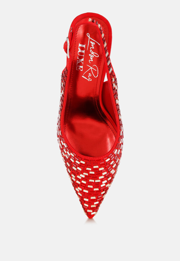 lutina rhinestones embellished slingback sandals#color_red