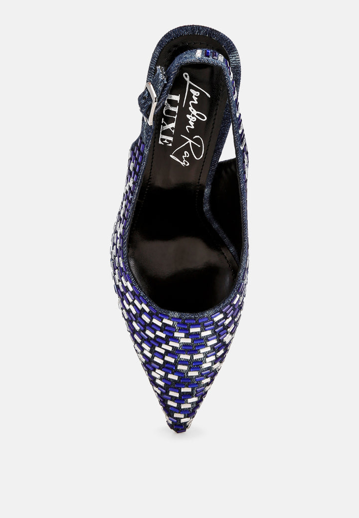 lutina rhinestones embellished slingback sandals#color_denim