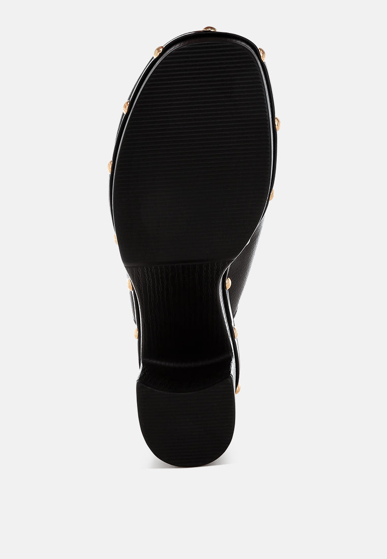 Lyrac Recycled Leather Platform Clogs#color_black