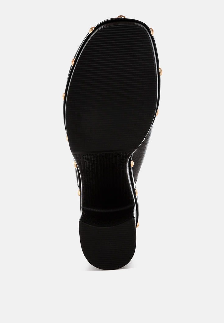 Lyrac Recycled Leather Platform Clogs#color_black