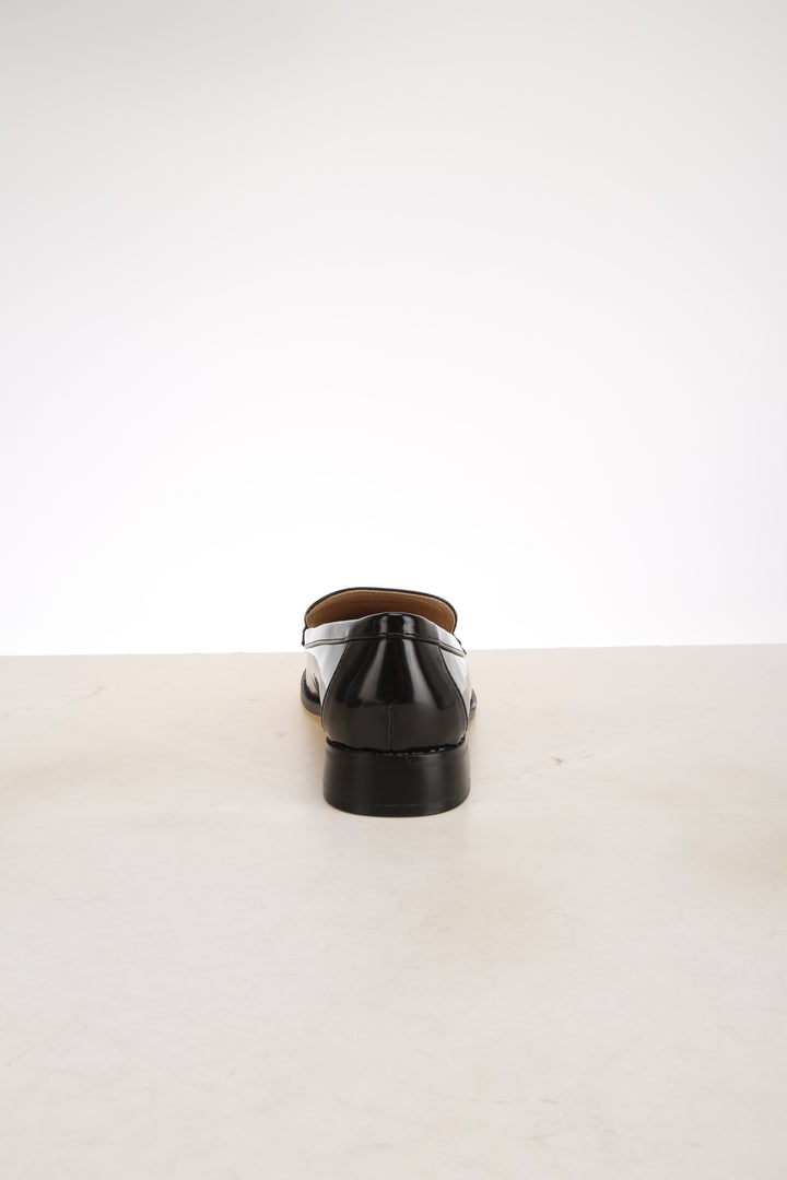 pleather stacked heel loafers#color_black