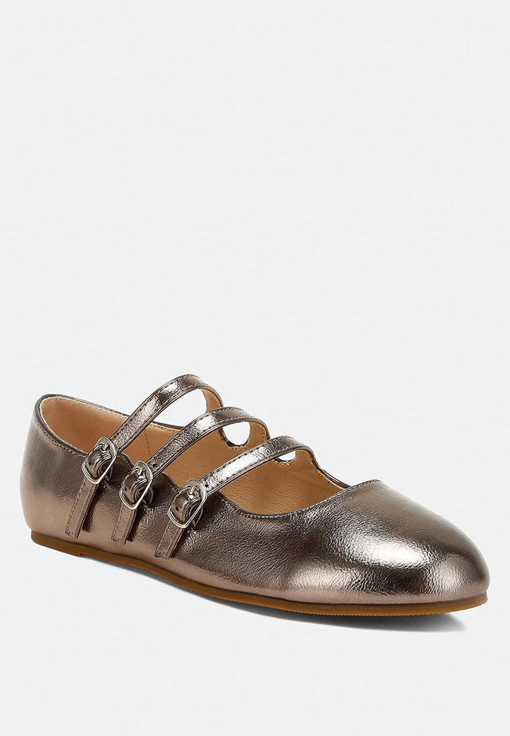 triple strap mary jane sandals by ruw#color_pewter