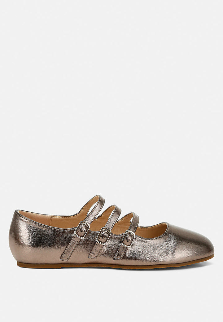 triple strap mary jane sandals by ruw#color_pewter