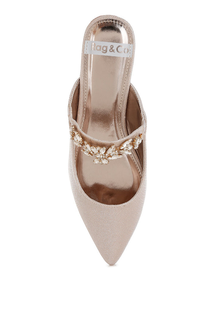 diamante strap glitter mules by ruw#color_beige