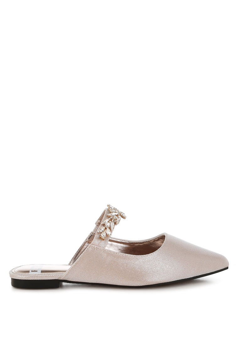 diamante strap glitter mules by ruw#color_beige