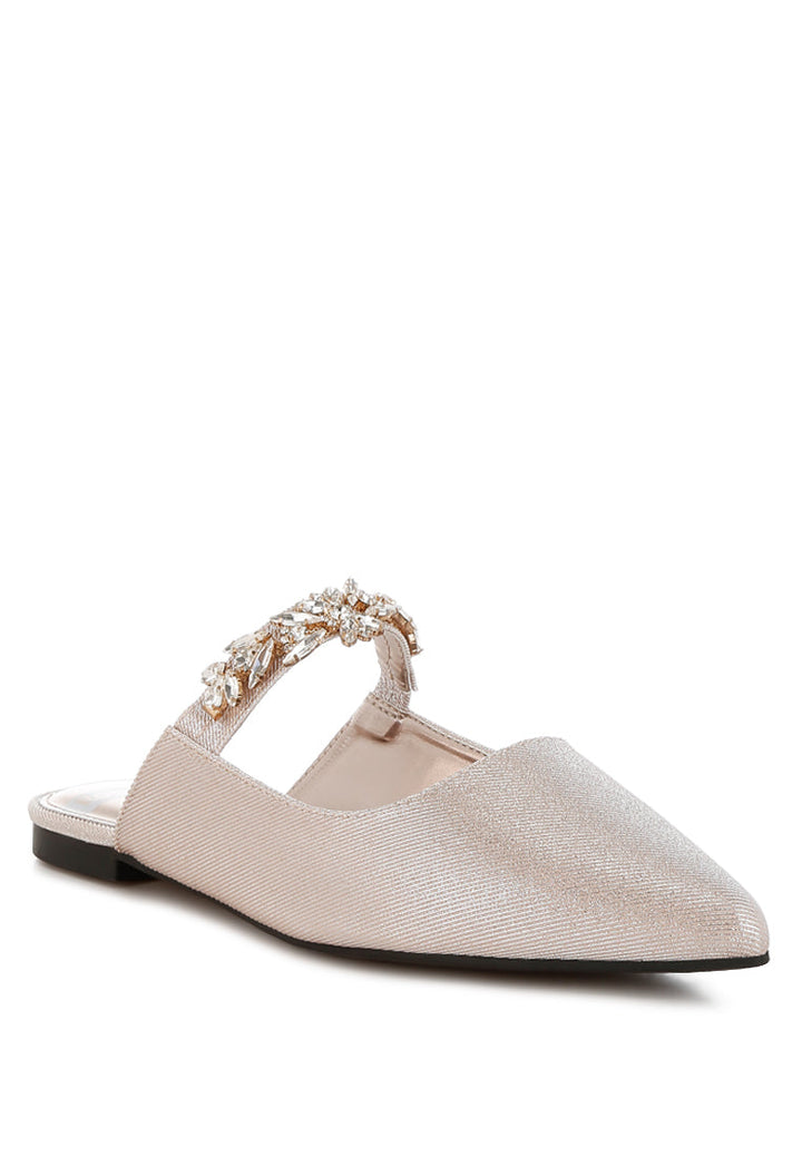 diamante strap glitter mules by ruw#color_beige