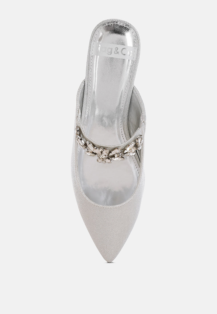 diamante strap glitter mules by ruw#color_silver