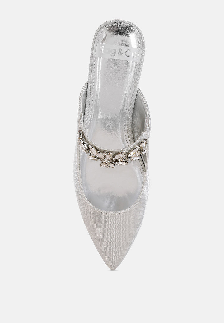 diamante strap glitter mules by ruw#color_silver
