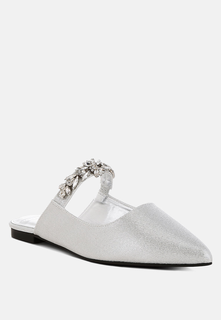 diamante strap glitter mules by ruw#color_silver