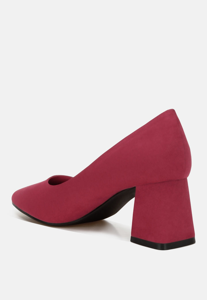 block feel pumps by ruw#color_burgundy