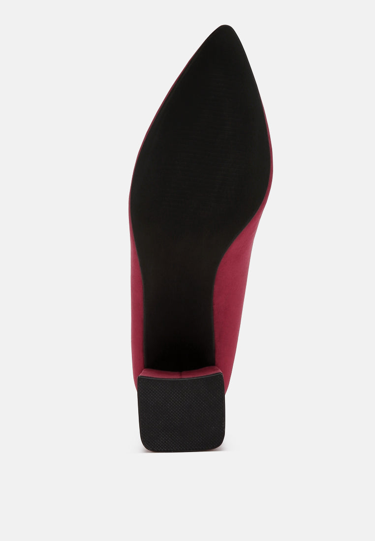 block feel pumps by ruw#color_burgundy