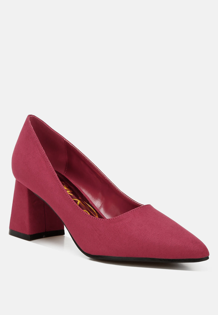 block feel pumps by ruw#color_burgundy