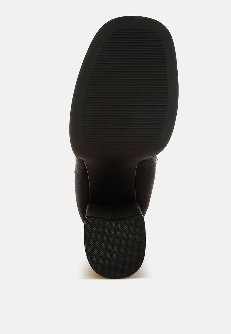 maltese soft microfiber block heel boots#color_black