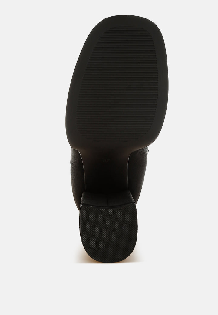 maltese soft microfiber block heel boots#color_black