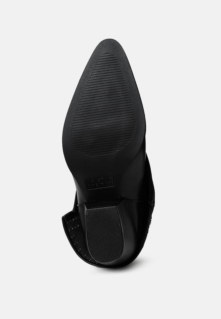 stud embellished foldover boots by mode#color_black