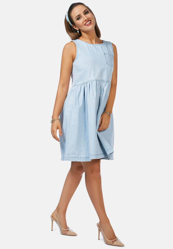 mark me honey denim dress#color_light-blue