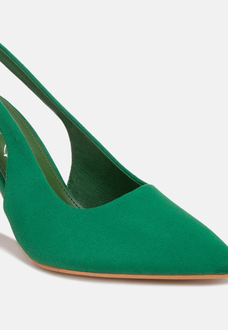 marlene pointy toe slingback sandals#color_green-suede