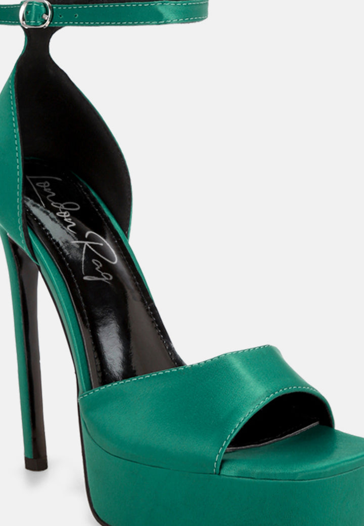 marshis towering platform heel sandals by ruw#color_green-satin
