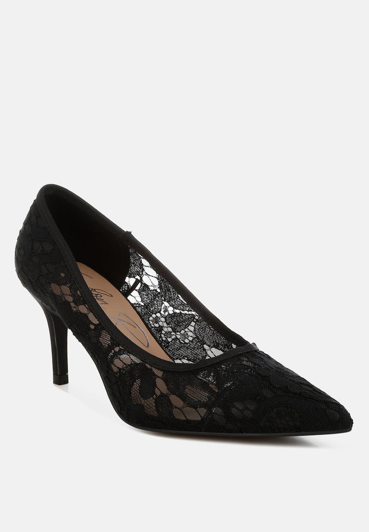 stiletto heel lace pumps by ruw#color_black